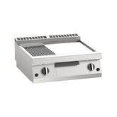 Fry-top pe gaz mare, platou mixt cromat, de banc, Linia 700, Silko